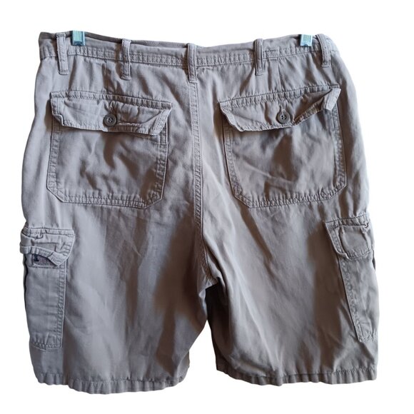Vintage Bugle Boy Cargo Shorts 34 Beige Cotton With Pockets - Picture 2 of 3